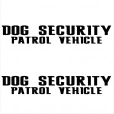 2 x Dog Security-Patrol Vehicle-Large 750mm x 120mm Cut Vinyl Designs-Car,Van,Truck,Lorry,Bumper Sign-External Bodywork or Outside Window Stickers Decal-For Any Car or Van VW Citroen Golf Ford Transit Black-Excellent for Tinted Windows or Bodywork